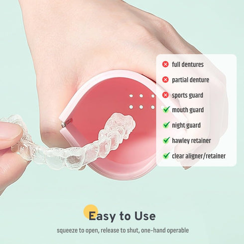 Stylish Soft Silicone Retainer Holder, Portable Night Guard Case with Vent Holes, Slim Mouth Guard Box for Travel, Small Aligner Case Compatible w...