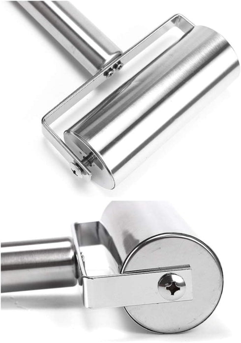 NatSumeBasics Stainless Steel Rolling Pin Pastry Pizza Fondant Bakers Roller Metal Kitchen Utensils Ideal for Baking Dough, Pizza, Pie, Pastries, ...