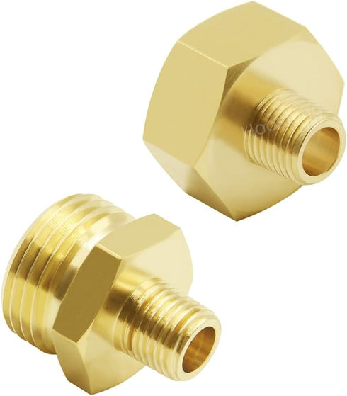 Hooshing Garden Hose Adapter 1/4" NPT to 3/4" GHT Brass Garden Hose to Pipe Fittings Connectors with Washers...