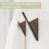 Walnut Wood Wall Coat Hook Rack - Set of 2 - Black Metal Hooks for Hanging Coats & Hats...