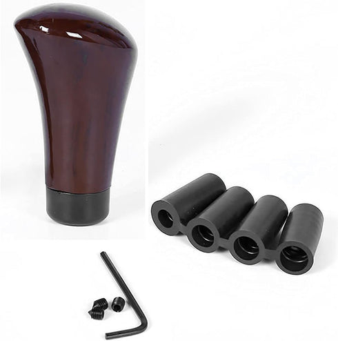 Universal Manual Gear Shift Knob Stick Shifter Knob Level M8 M10 M12 (Walnut Wood Texture)...