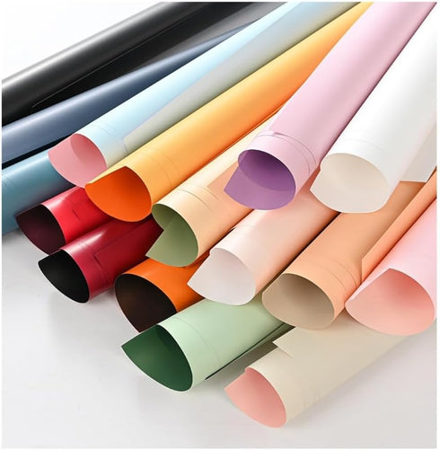 DODXIAOBEUL 20 Sheets Double Color Waterproof Flower Wrapping Paper, Florist Bouquet Paper DIY Crafts,Thick and Double-Sided Wrapping Paper Gift P...