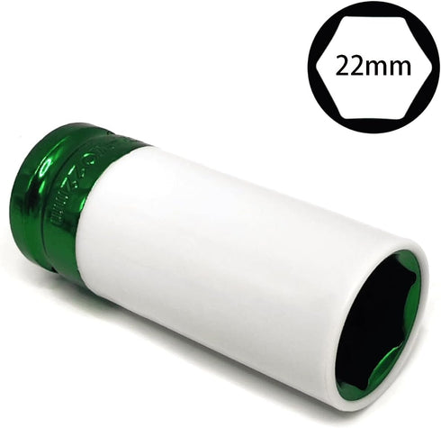22mm 1/2" Drive Wheel Protector Impact Socket, Lug Nut Impact Socket, Non-Marring Lug Nut Thin Wall Deep Socket, Wheel Protector Impact Socket, Th...