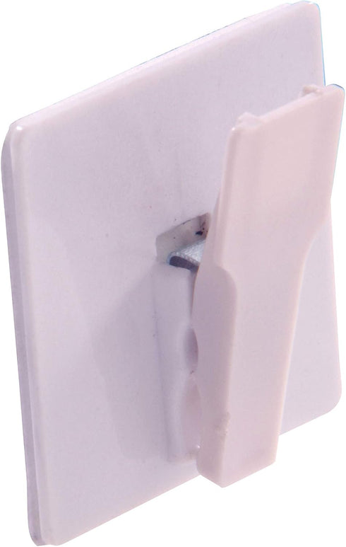 Hardware Essentials 852987 Spring Clip Hook White Adhesive Backed 2-Pack...