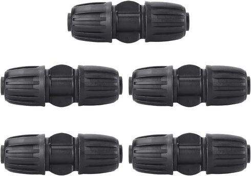 5 Pack 1/2" Drip Irrigation Fittings, Lock Barbed Straight Connectors, 1/2 inch Drip Connectors for Tubing(1/2" ID x 0.65" OD), Anti-Drop Straight...