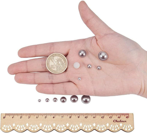 PH PandaHall 690pcs 6 Sizes Flat Pearls for Nails Flat Back Pearl Cabochon Glue on Pearls for Cup Shoes Scrapbooking Embellishment Wedding Dress P...