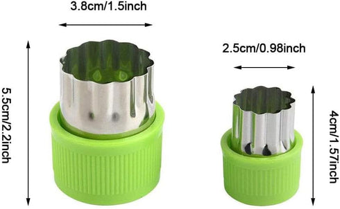 Cookie Cutter Sets for Kids, LetGoShop 12 Shapes Biscuit Cutters Baking Mold with Safty Handle and 10 Cartoon Food Fork, Stainless Steel Mini Vege...