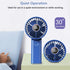 Mini Portable Fan, Powerful Handheld Fan Rechargeable with LED Display, Hand/Desk/Neck 3 In 1 Personal Fan with 6 Speed and 180° Foldable, Quiet f...