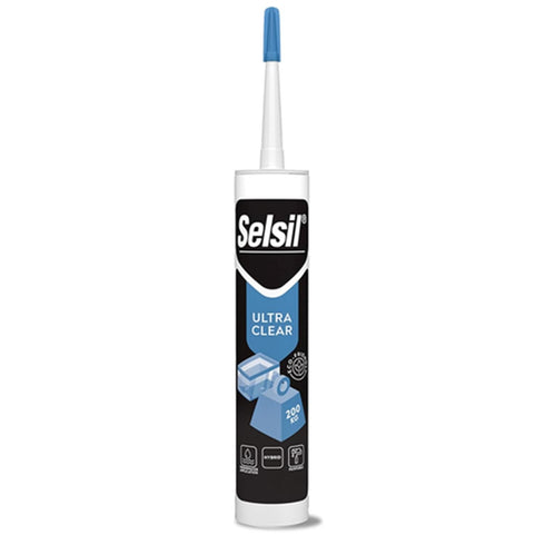 SELSIL Ultra Crystal Clear Mounting Adhesive & Sealant - Indoor & Outdoor Adhesive Tough & Flexible Construction Adhesive, 100% Transparent Bondin...
