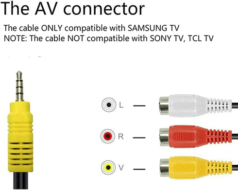 Audio Video AV Composite Adapter Cable Replacement for Samsung TV, 3 RCA to 3.5mm AV Input Adapter(ONLY for Samsung TV)...