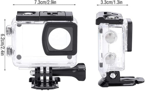 sjcam sj6 Legend 4k Water case-Acouto Waterproof Housing Case,2.9x2.4x1.3in Transparent Underwater Diving Housing Waterproof Camera Case for SJCAM...