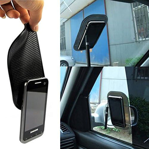 Car Dashboard Non Slip Mat, Bysameyee 5-Pack Anti-Slide Sticky Extra-Thick Dash Pad for Radar Detector, Cell Phone, Keys, Glass, Mirrors, Metal, G...