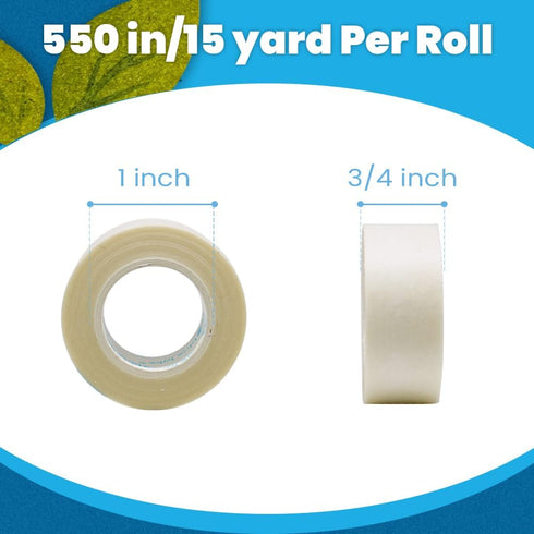 Blue Lake ECOLIFE Plastic Free Masking Tape Dispenser with 4 Rolls 3/4 in x 550 in Paper Tape, Tape Dispenser Desk for Masking, Labeling, Office H...
