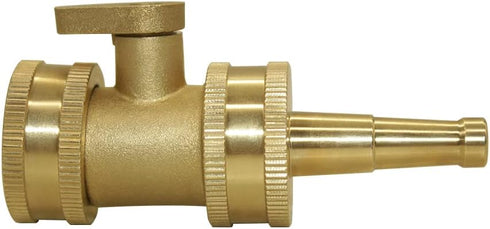 Hooshing Heavy Duty Brass Jet Nozzle High Pressure Jet Sweeper Sprayer Nozzle with Garden Hose Shut Off Valve 3/4" GHT Connector...