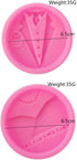 Bride and Groom Fondant Mold Set - Tuxedo Wedding Dress Cake Topper Decorating Chocolate Candy Polymer Clay Resin Epoxy Mold (Pink/Gray)...