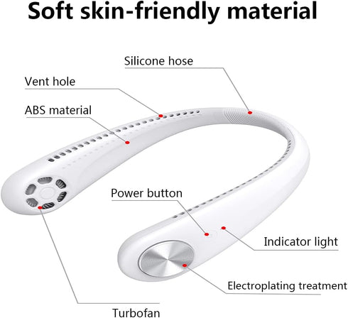 SLuB Neck Fan, Portable Neck Fan Rechargeable, Silent Bladeless Fans, Hands-Free Personal Fan, 360° Cooling, 3-Speed, Mini Fan for Home, Office, T...