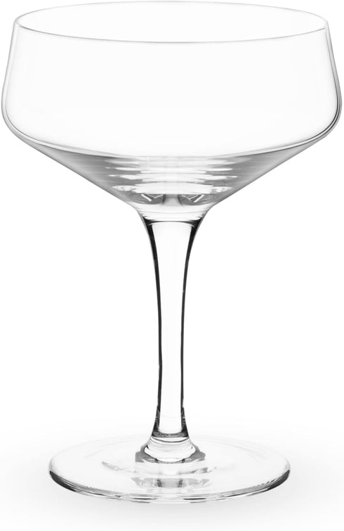Viski Raye Angled Stemmed Crystal Coupe Cocktail Glasses, Champagne Coupe Glasses, Drinkware Set, Espresso Martini Glasses, Set of 2, 7oz...