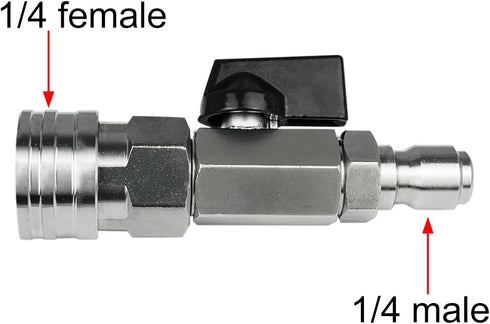 High Pressure Washer Ball Valve Kit 1/4 NPT Quick Connector 4500 PSI for Power Washer Hose...
