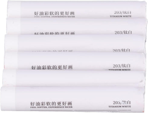 White Oil Pastels, 6Pcs Soft Oil Sticks Set Vibrant Creamy Crayons Drawing Pen Painting Stationery Single Color Art School Supplies Professional A...