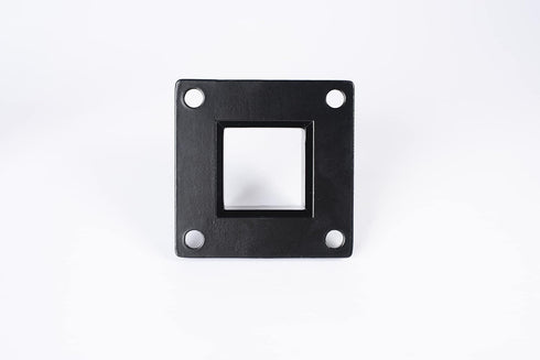 Floor Mount Post Plange for 2" Square Fence Post and Deck Railing, Heavy Duty, Aluminum,Black...