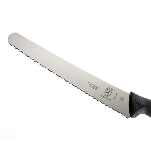 Mercer Culinary M23211 Millennia Black Handle, 10-Inch Left Handed Wavy Edge Wide, Bread Knife...