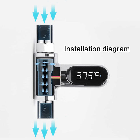 Shower Thermometer Led Digital Display Baby Bath Water Fahrenheit Celsius Thermometer 360°Rotating Screen for Home Bathroom Kitchen (Silver)...