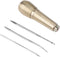 Copper Handle Sewing Awl, 1 Set Shoe Repair Tool, 3 Needles Sewing Awl Repair Tool, Hand Stitcher Kit, Leathercraft Sewing Handle, Awl...