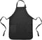 DALIX Apron Commercial Restaurant Home Bib Spun Poly Cotton Kitchen Aprons (2 Pockets) in Black...