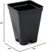 Grower's Solution 2.5 inch Square Greenhouse Pots - Black - Plastic - Deep - 25 Pack...