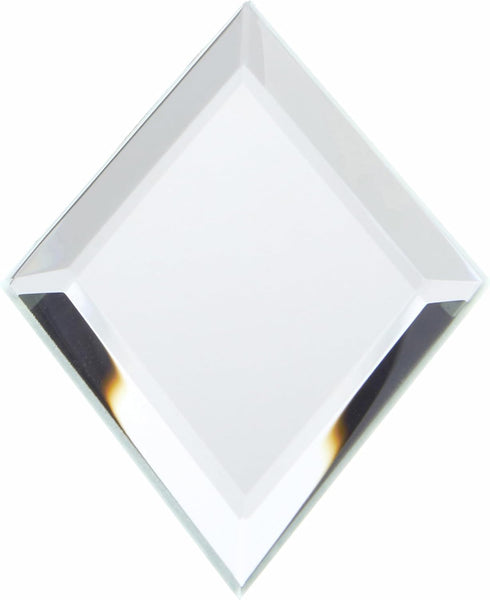 Plymor 2" x 3" Diamond-Shaped, 3mm Thick Beveled Glass Mirror, Pack of 3...