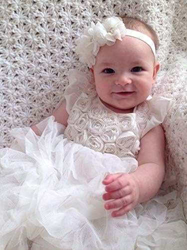 White Baby Girl Foot Flower + Headband(BBFJ-1)...