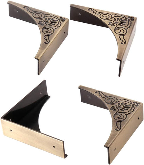 Metal Corner Protector, 4 Pcs Antique Edge Safety Guard Cabinet Furniture Corner Bumpers,Table Corner Protectors,Cover Damaged Corners on Coffee T...