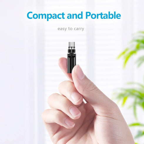 Magnetic USB C Adapter 2 Pack 540 Degree Rotaion 3 in 1 USB C Magnetic Adapter QC 3.0 Fast Charging Max Support 3A, Black...