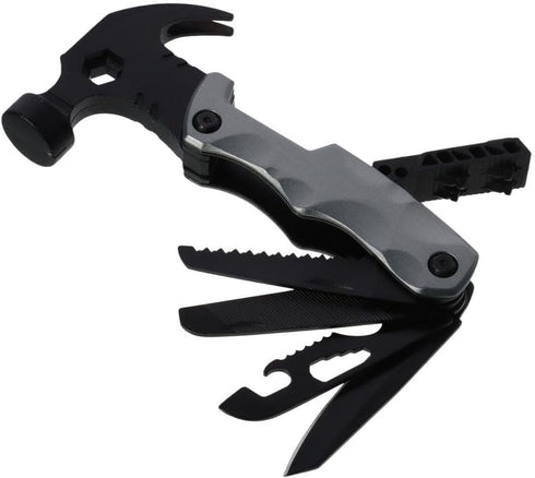 Multifunctional Claw Hammer, 2Cr13 Steel 5.9 x 2.95 x 0.78 Inches Durable Easy to Use 13 In 1 Multi Tools Hammer for Men Dad Gifts Hand Tools Camp...