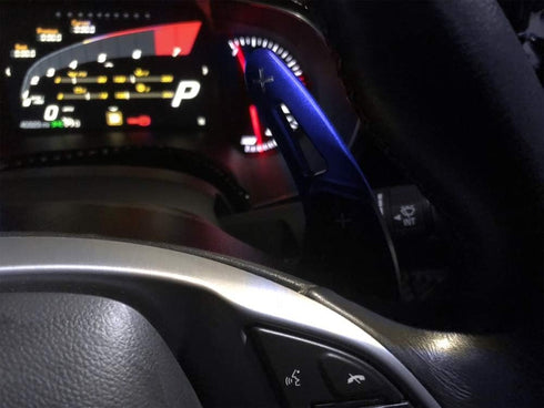 iJDMTOY Blue CNC Billet Aluminum Large Paddle Extensions Compatible with Chevy 2014-2019 C7 Corvette, 2016-up Gen6 Camaro...