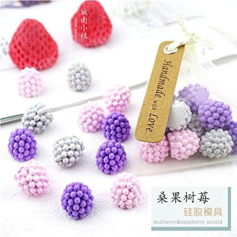 Fewo 32-Cavity 3D Raspberry Silicone Mold for Fondant Chocolate Candy Gum Paste Polymer Clay Resin Kitchen Baking Sugar Craft Cake Cupcake Decorat...