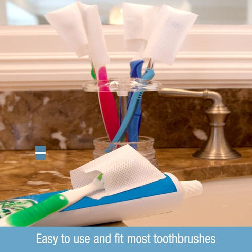 Toothbrush Shields - Toothbrush Head Cover Caps - Breathable, Quick-Drying & Disposable - Perfect for Travel, Home & Office Use - 20 Count (Pack o...