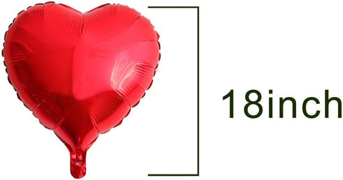 Finypa 25pcs Heart Shape Foil Mylar Balloons Red 18" for Valentine's Day Birthday Party Decorations, Wedding Decor, Engagement,Holiday (Red)...