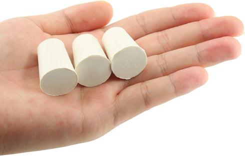 20 Pcs 000# White Solid Rubber Stoppers Tapered Lab Plugs, Dia. 13mm x Dia. 8mm - Height 17mm...