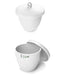QWORK Lab Porcelain Crucible with Lid, 2 Pack, 50ml Capacity, White, Smooth Surface, for Laboratory School to Heat Chemical Compounds...
