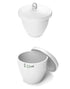 QWORK Lab Porcelain Crucible with Lid, 2 Pack, 50ml Capacity, White, Smooth Surface, for Laboratory School to Heat Chemical Compounds...