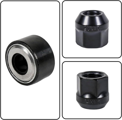 Universal Wheel Stud Installer Tool,Tire Stud Tool, M12x1.25 M12x1.5 M14x1.5, Iron, with 3/4" Hex Wheel Lug Nuts, Black...