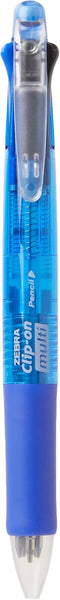 Zebra Clip-On Multifunctional Pen, Clear Blue Barrel (B4SA1-BL)...
