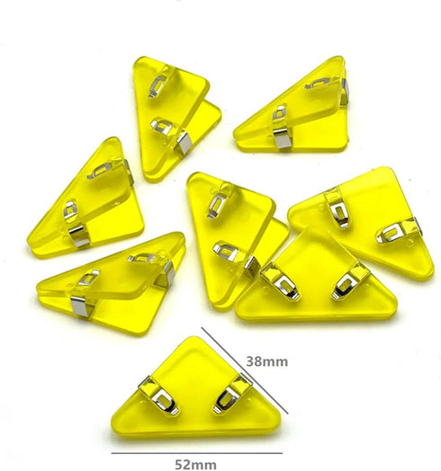 Triangle Paper Clip, Document Clip, Bookmarks, Office Paper Clamps, Binder, Reading, Snack, Set of 8 Clips (Transparent Yellow)...