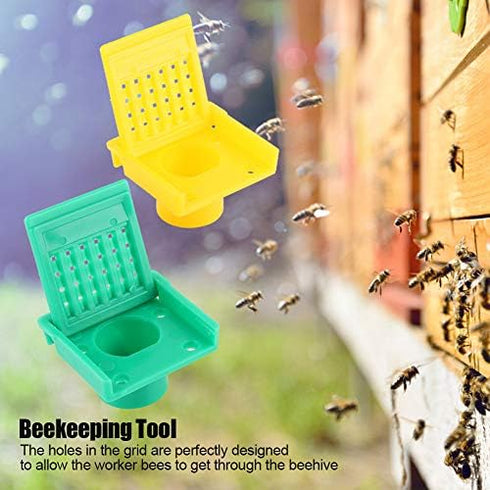 Garosa Beehive Ventilation Opening Window Bee Nest Door Entrance Disc Round Bee Hive Entrance Gate Yellow Beekeeping Tool Equipment for Beekeepers...