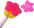 15 Pcs Foam Sponge Brushes Round Flower Foam Brushes Paint Sponge Brush Sponge Painting Tools Assorted Size Foam Brushes with Wooden Handle for Ki...
