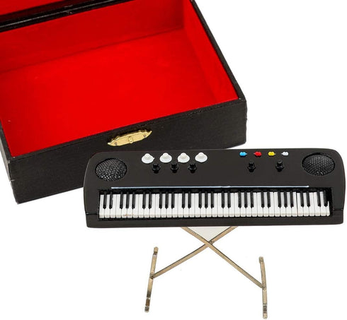 Miniature Electronic Organ with Case Mini Musical Instrument Mini Electronic Keyboard Miniature Dollhouse Model Electone Christmas Ornament (5.51"...