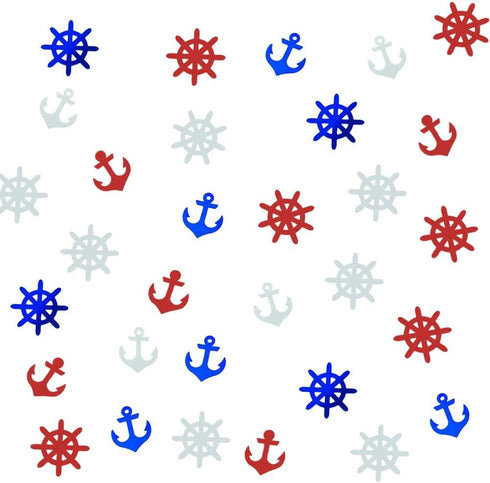 Anchor Rudder Confetti Patriotic Nautical Party Theme Nautical Baby Shower Nautical Cut Out Red White Blue Red White Blue 1.5 Ounce 1400 Pieces...
