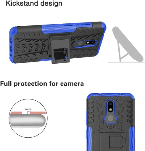 Asuwish Phone Case for Nokia 3V 3.2 with Tempered Glass Screen Protector and Slim Stand Hybrid Heavy Duty Rugged Protective Cell Cover Nokia3.2 3 ...