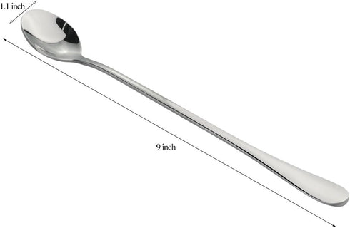 4pcs 9" Long Handle Iced Tea & Coffee Spoon Set, Stainless Steel Cocktail Stirrer for Mixing Drinks...